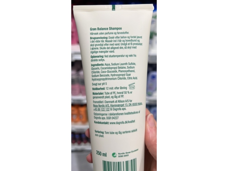 Gron Balance Pleje Mild Shampoo, 250 mL