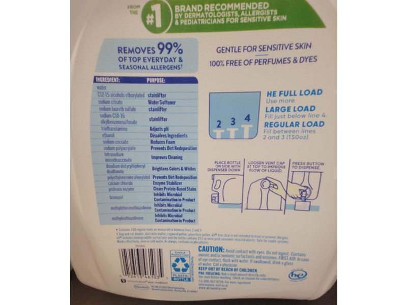 All Plus+ Laundry Detergent, Free & Clear, 158 Loads, 237 fl oz/7 L