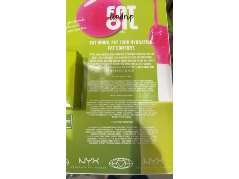 NYX Professional Makeup Fat Lip Drip Lip Oil Kit, 01 My Main, 3 Supermodel, 05 Newsfeed