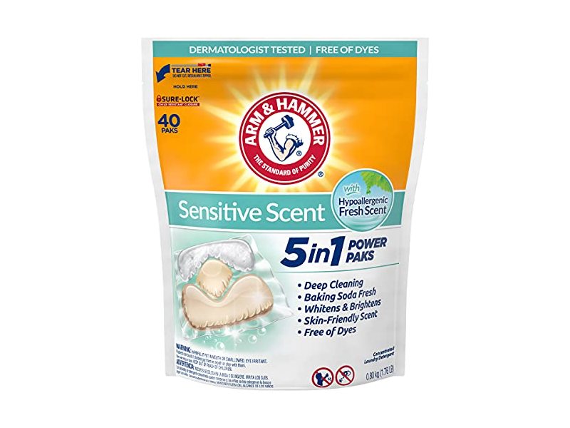 Arm & Hammer 5 In 1 Power Paks, Sensitive Scent, 40 paks