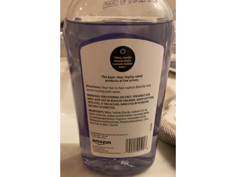 Amazon Basics Bubble Bath, Lavender Scent, 32 fl oz/946 mL