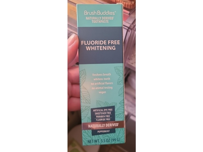 Brush Buddies Fluoride Free Whitening Toothpaste, Peppermint, 3.5 fl oz/99 g