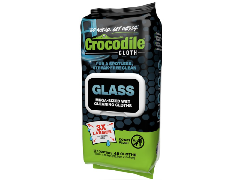 Crocodile Cloth Glass Mega-Sized Wet Cleaning Cloths, 40 Count