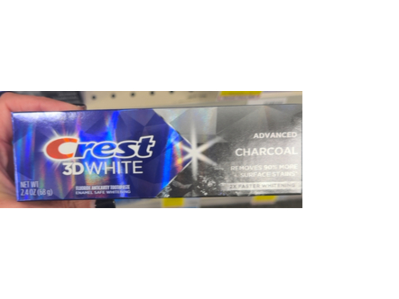 Crest 3D White Advanced Toothpaste, Charcoal, 2.4 oz/68 g