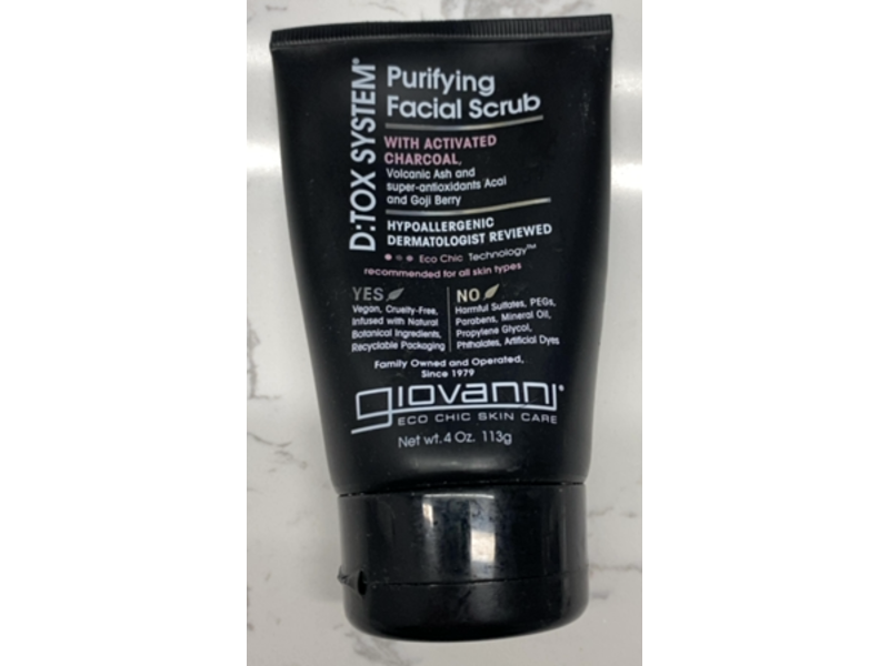 Giovanni D:tox System Purifying Facial Scrub, Activated Charcoal, 4 oz/113 g
