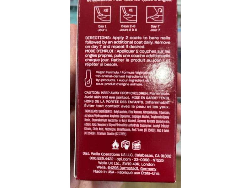 O.P.I Nail Envy Nail Strengthener, Big Apple Red, 0.5 fl oz/15 mL