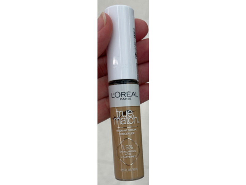 L'oreal Paris True Match Radiant Serum Concealer, Hyaluronic Acid + Caffeine, W4, 0.33 fl oz/10 mL