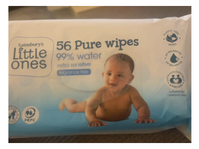 Sainsbury's Little Ones Pure Wipes, Extra Sensitive, 56 Count