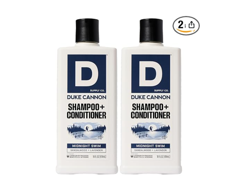 Duke Cannon Supply Co. Shampoo + Conditioner, Midnight Swim, 14 fl oz/414 mL, Pack Of 2