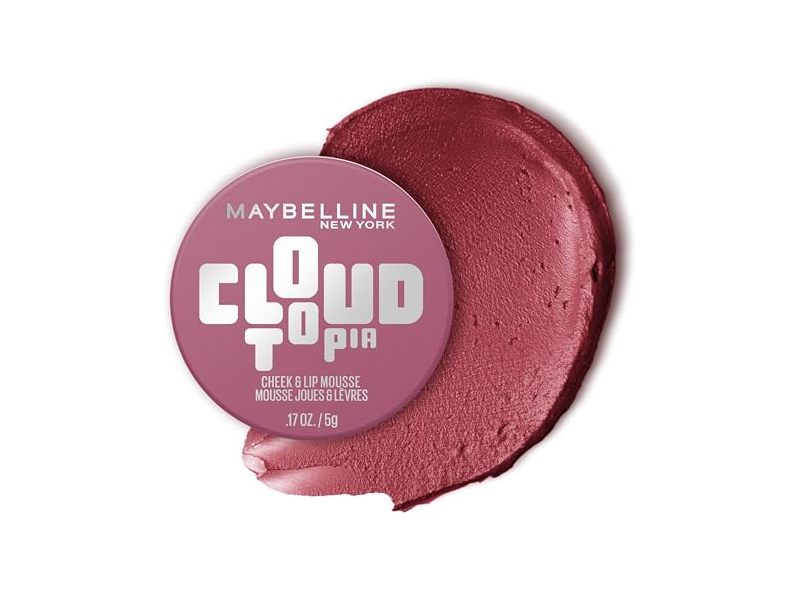 Maybelline Cloudtopia Cheeks & Lip Mousse, Twilight Berry, 0.17 oz/5 g