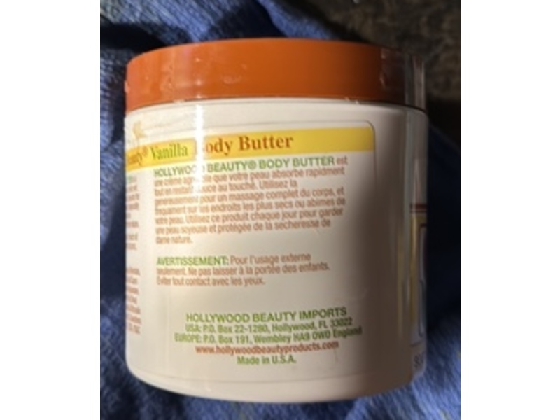 Hollywood Beauty Body Butter, Vanilla, 12 oz/340 g