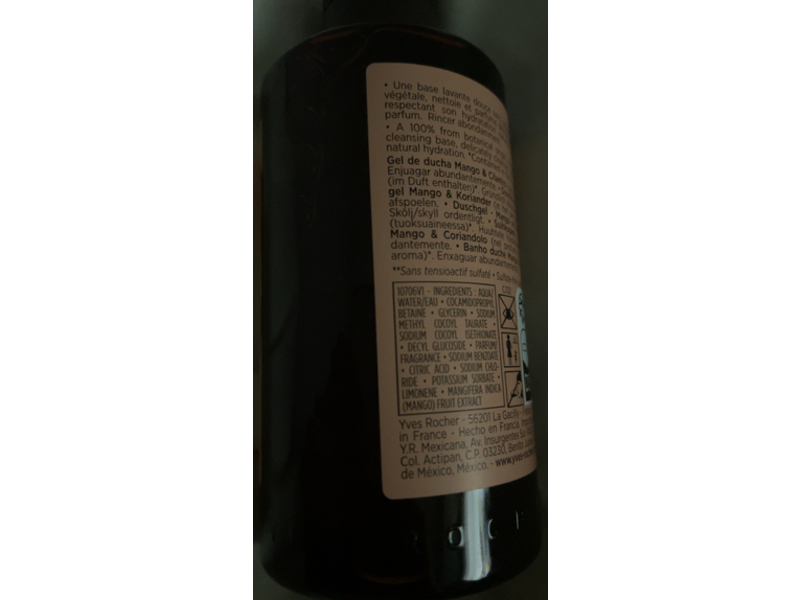 Yves Rocher Escape Bath & Shower Gel, Mango & Coriander, 6.7 fl oz/200 mL