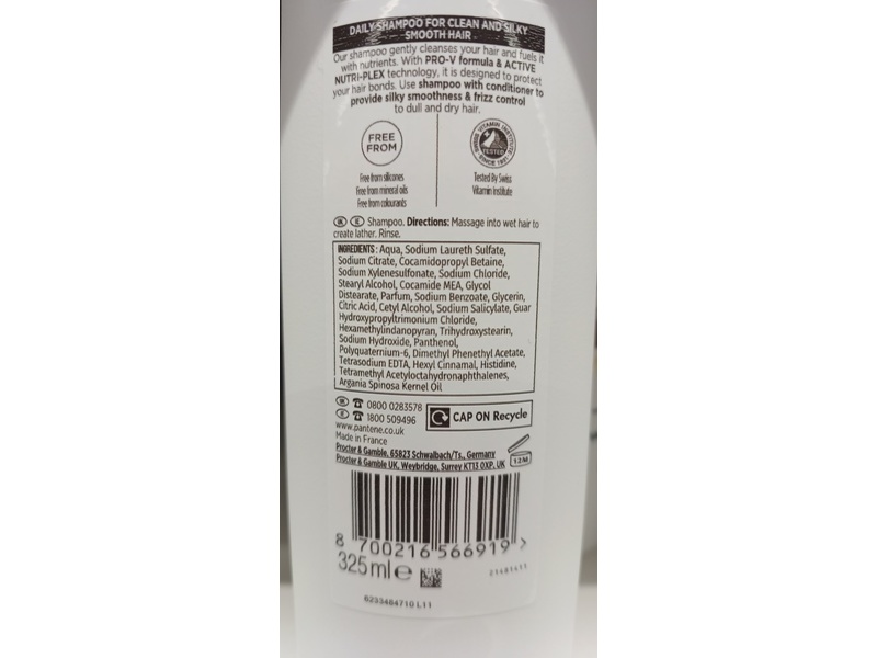 Pantene Pro-V Smooth & Sleek Shampoo, 325 mL
