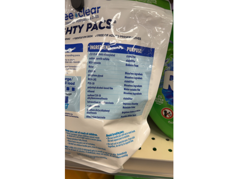 All Mighty Pacs Free Clear Detergent, The Original, 25.8 oz/733 g, 39 Count