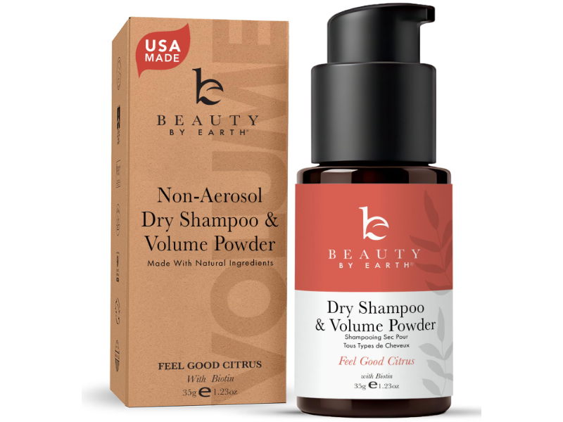 Beauty By Earth Non Aerosol Dry Shampoo & Volume Powder, Citrus, 1.23 fl oz/35 g