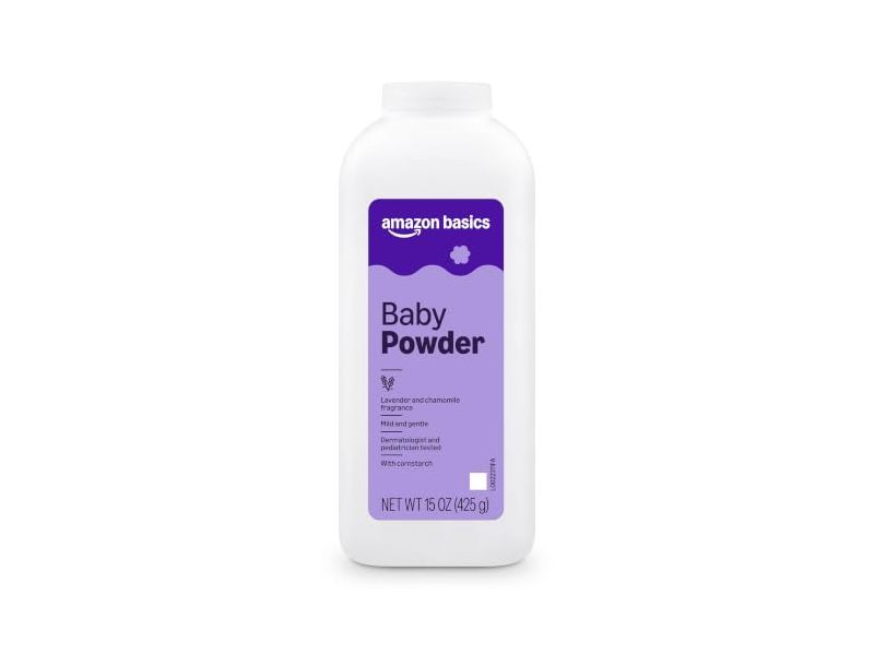 Amazon Basics Baby Powder, Lavender & Chamomile Cornstarch, 15 oz/425 g