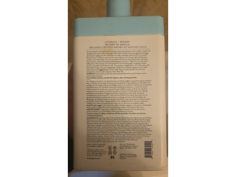 Drunk Elephant & Chris Mcmillan Cream Conditioner, Cocomino Marula, 25 fl oz/750 mL