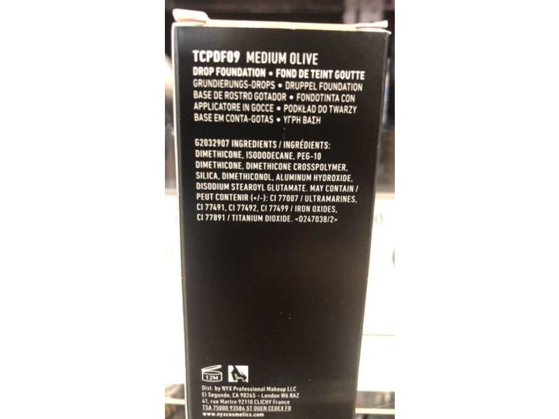 Nyx Professional Makeup Total Control Pro Drop Foundation, Medium Olive, 0.43 fl oz/13 mL