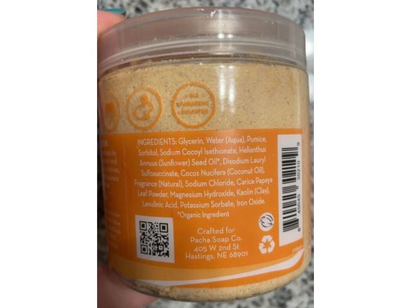 Pacha Soap Whipped Soap + Scrub, Coconut Papaya, 8 oz/227 g