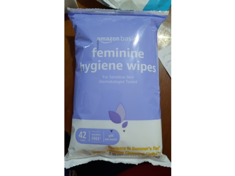 Amazon Basics Feminine Hygiene Wipes, 42 Count, Pack Of 4