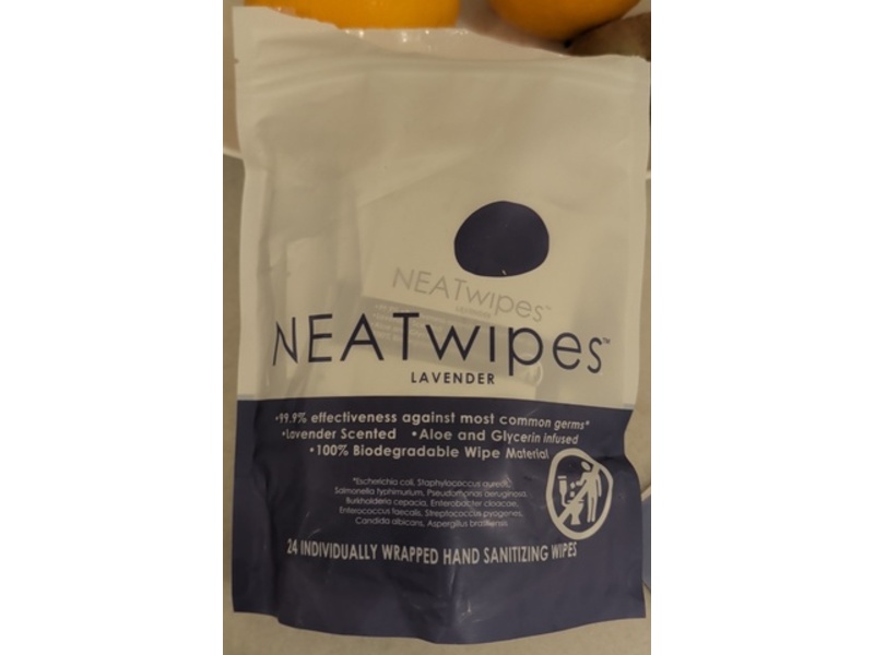 Neatwipes Hand Sanitizing Wipes, Lavender, 24 Count