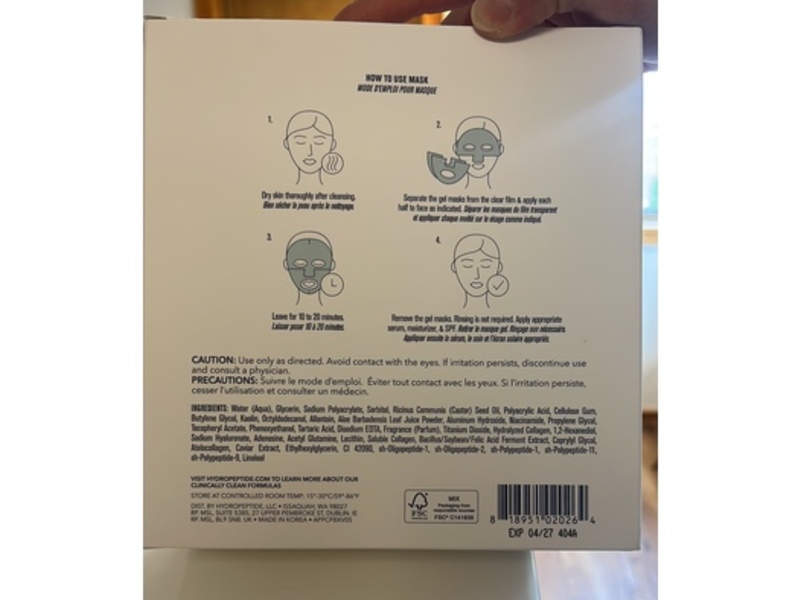 Hydropeptide Polypeptide Collagel+ Face Mask, Count 12