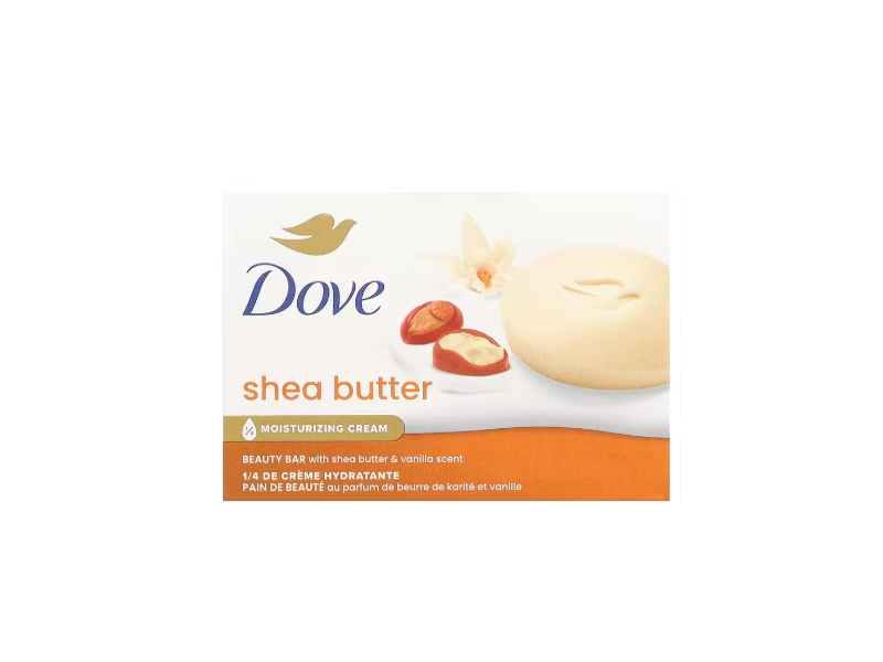 Dove Moisturizing Cream Beauty Bar, Shea Butter & Vanilla Scent, 2.6 oz/75 g