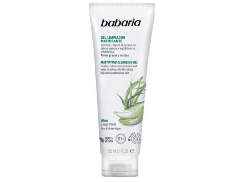Babaria Mattifying Cleansing Gel, Aloe, 5.1 fl oz/150 mL