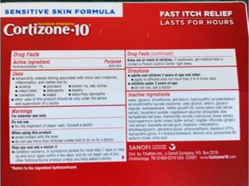 Cortizone-10 Sensitive Skin Itch Relief, 2 oz/56 g
