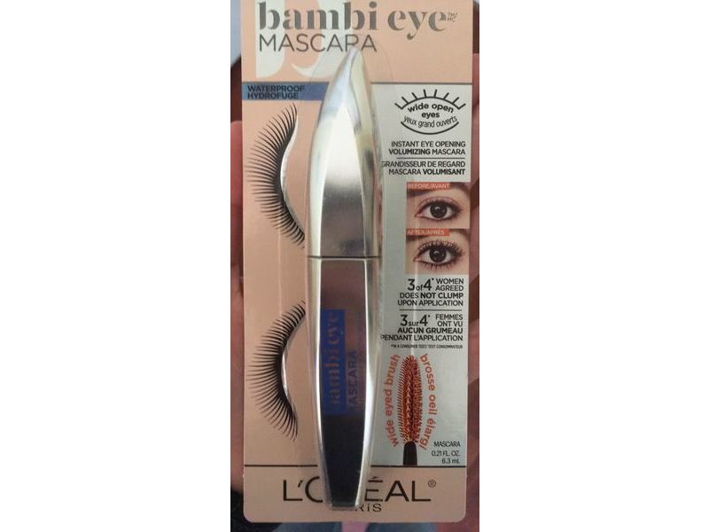 L'Oreal Paris Bambi Eye Mascara, Waterproof, Black, 0.21 fl oz/6.3 mL