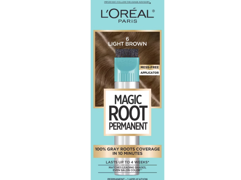 L'Oreal Paris Magic Root Permanent Hair Color, Light Brown 6, 1 Application