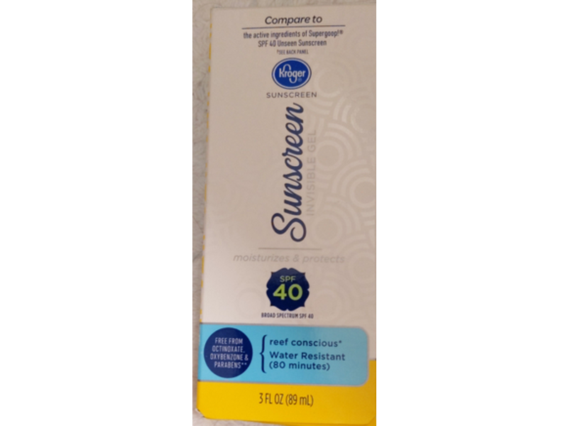 Kroger Moisturizer & Protects Sunscreen, SPF 40, 3 fl oz/89 mL
