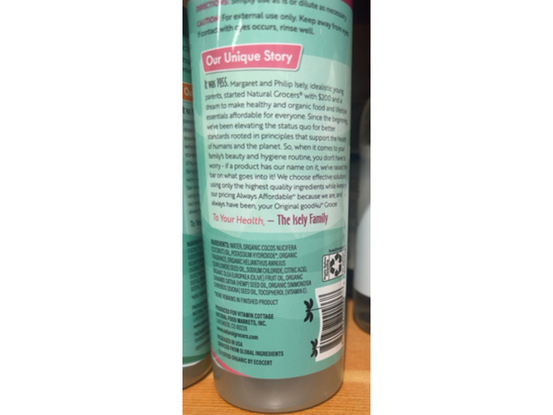 Natural Grocers Castile Soap, Wildflower, 16 fl oz/473 mL