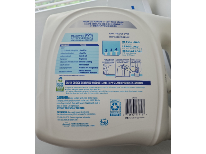 All Sensitive Fresh Detergent, Spring Breeze, 166 Loads, 250 fl oz/7.39 L