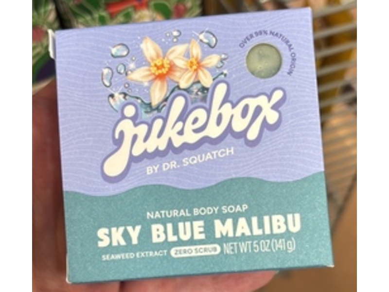 Jukebox By Dr. Squatch Natural Body Soap, Sky Blue Malibu, 5 oz/141 g