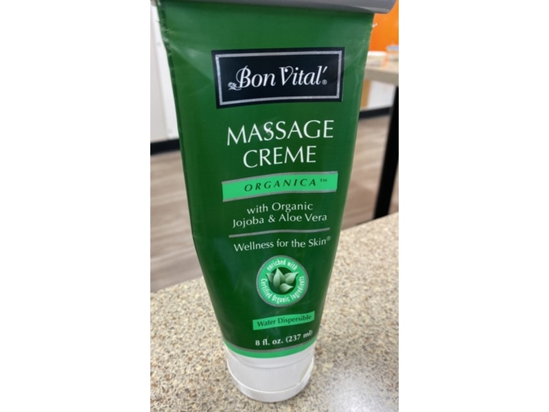 Bon Vital' Organic Massage Cream, Jojoba & Aloe Vera, 8 fl oz/237 mL