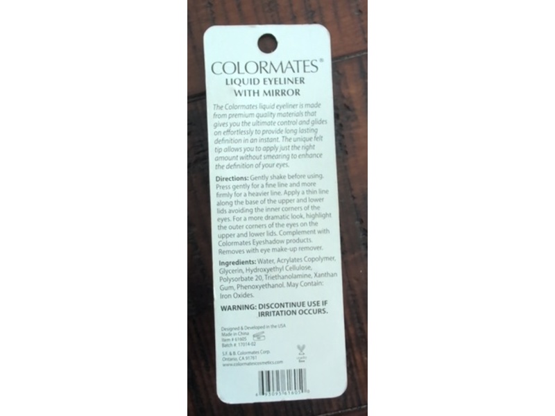 Colormates Liquid Eyeliner, 61605 Black, 6 g/0.21 oz, Pack Of 2
