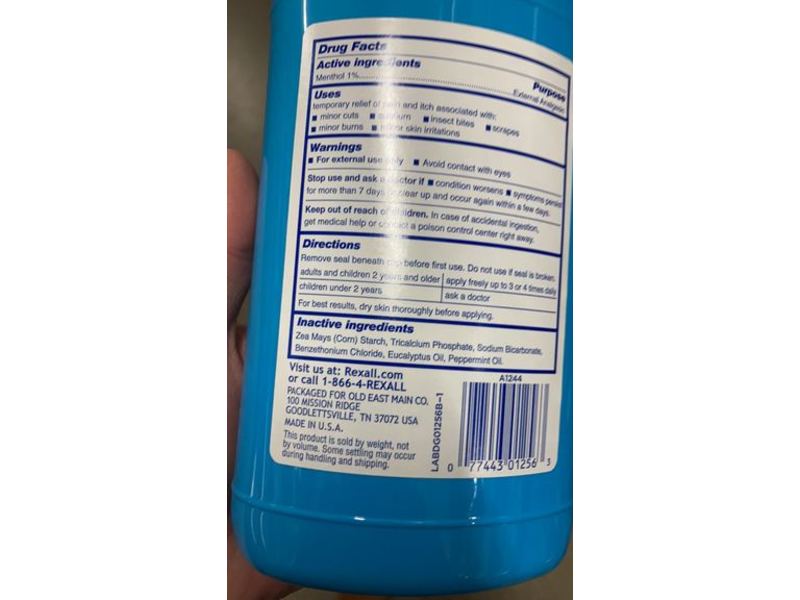 Rexall Medicated Foot Powder, Menthol 1.0%, 10 oz/283 g