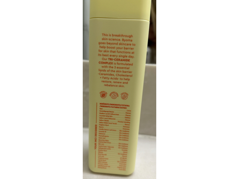 Byoma Creamy Jelly Cleanser Refill, Tri-Ceramide Complex + Licorice Root & Green Tea, 5.91 fl oz/175 mL