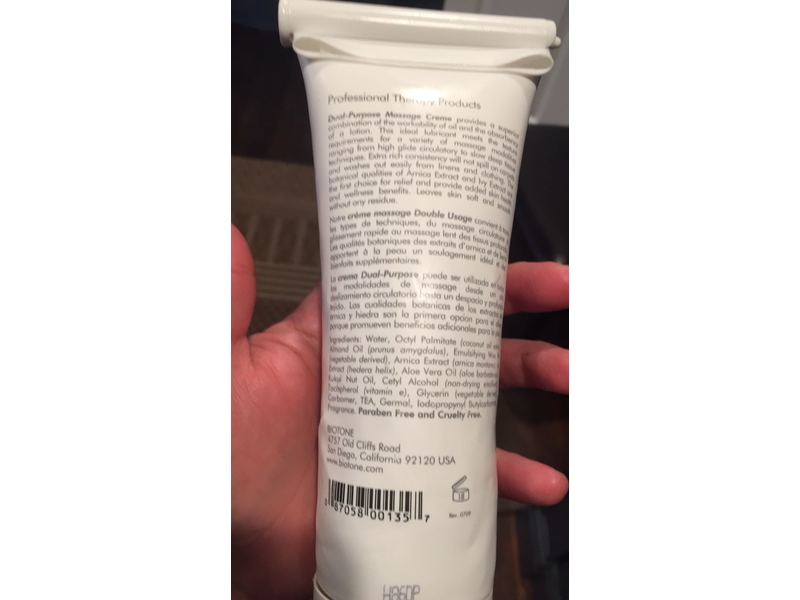 Biotone Dual Purpose Massage Creme, Arnica & Ivy Extracts, 7 fl oz