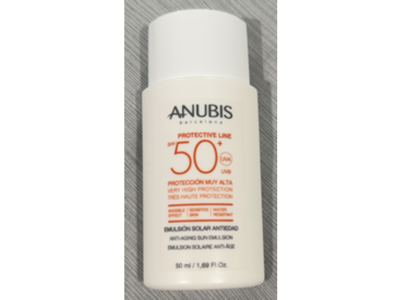 Anubis Barcelona Protective Line Antiaging Sun Emulsion, SPF 50+, 1.69 fl oz/50 mL