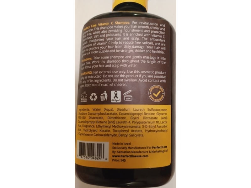 Perfect Line Hydrating Shampoo, Vitamin C, 13.52 oz/400 mL