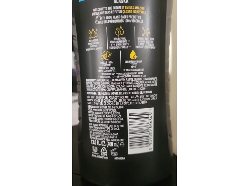 Axe Alaska Refreshing Fragrance Shower Gel, Ocean Air & Bergamot Scent, 13.5 fl oz/400 mL