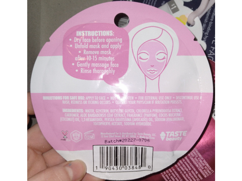 Taste Beauty It's Lit! Face Mask, Winterberry, 1 Count