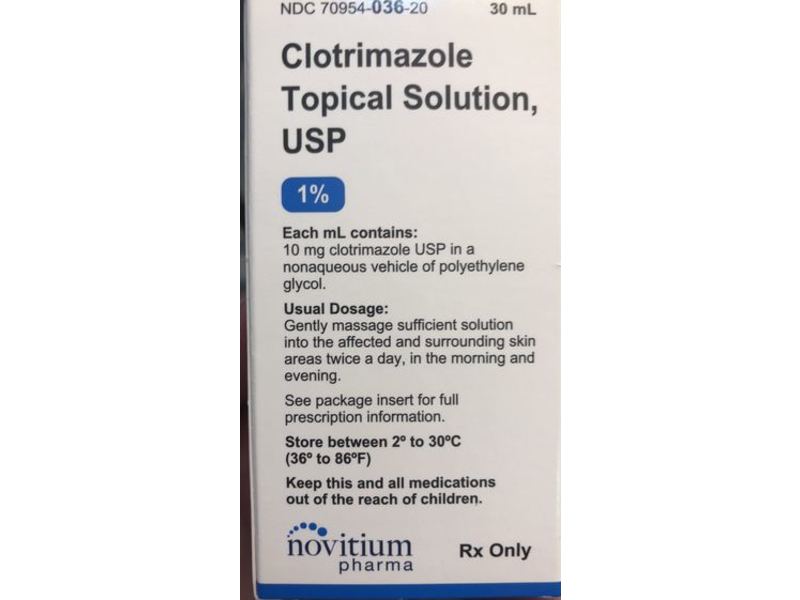Clotrimazole Topical Solution USP 1%, 30 mL, Novitium Pharma (RX)