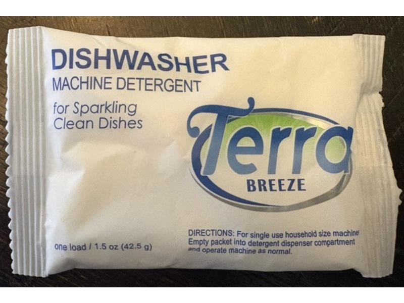 Terra Breeze Dishwasher Machine Detergent, 1.5 oz/42.5 g, 200 Count