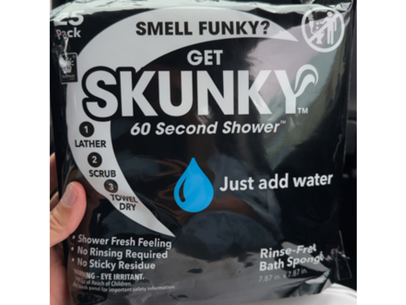Skunky Bath Sponges, 25 Counts, Pack Of 2