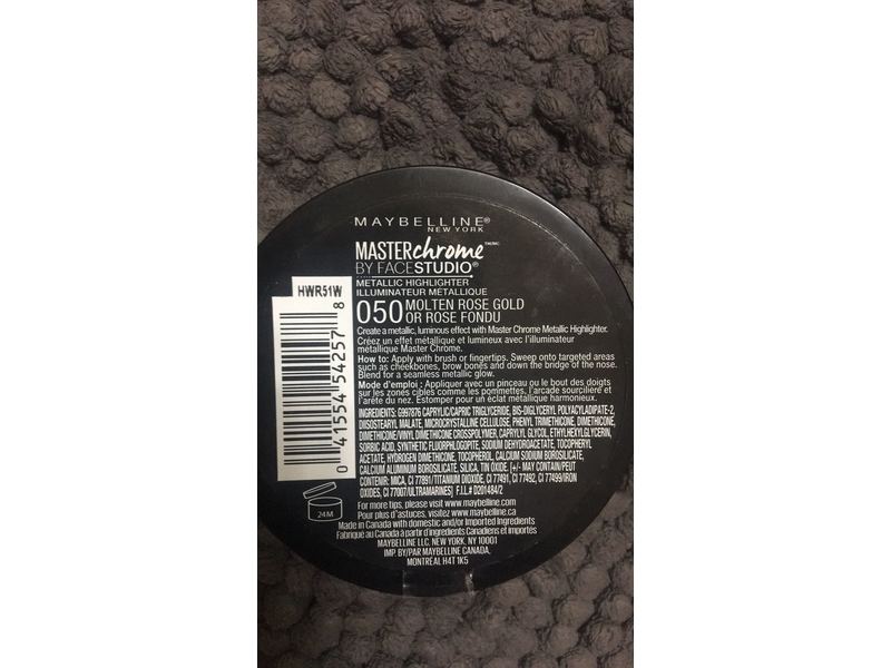 Maybelline New York Facestudio Master Chrome Metallic Highlighter Makeup, Molten Rose Gold, 0.24 oz.