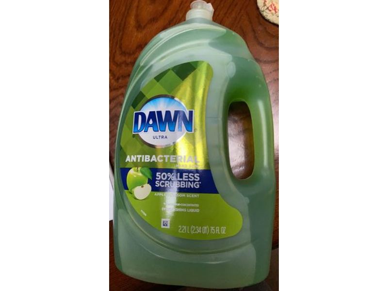 Dawn Ultra Antibacterial Hand Soap & Dishwashing Liquid, Apple Blossom Scent, 75 fl oz/2.21 L
