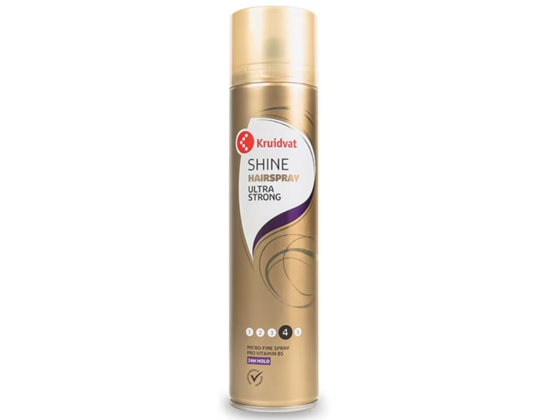 Kruidvat Ultra Strong Shine Hairspray, 24h Hold, 400 mL